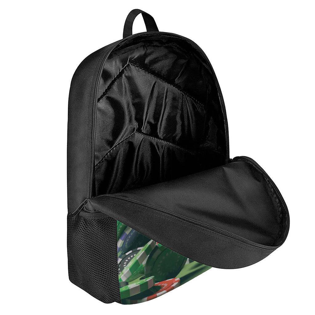 Falling Poker Chips Print 17 Inch Backpack