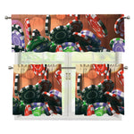 Falling Poker Chips Print 3 Piece Kitchen Curtains