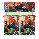 Falling Poker Chips Print 3 Piece Kitchen Curtains