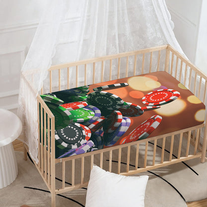 Falling Poker Chips Print Baby Crib Sheet