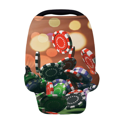 Falling Poker Chips Print Baby Seat Cover