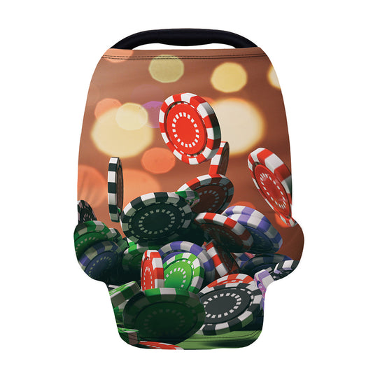 Falling Poker Chips Print Baby Seat Cover