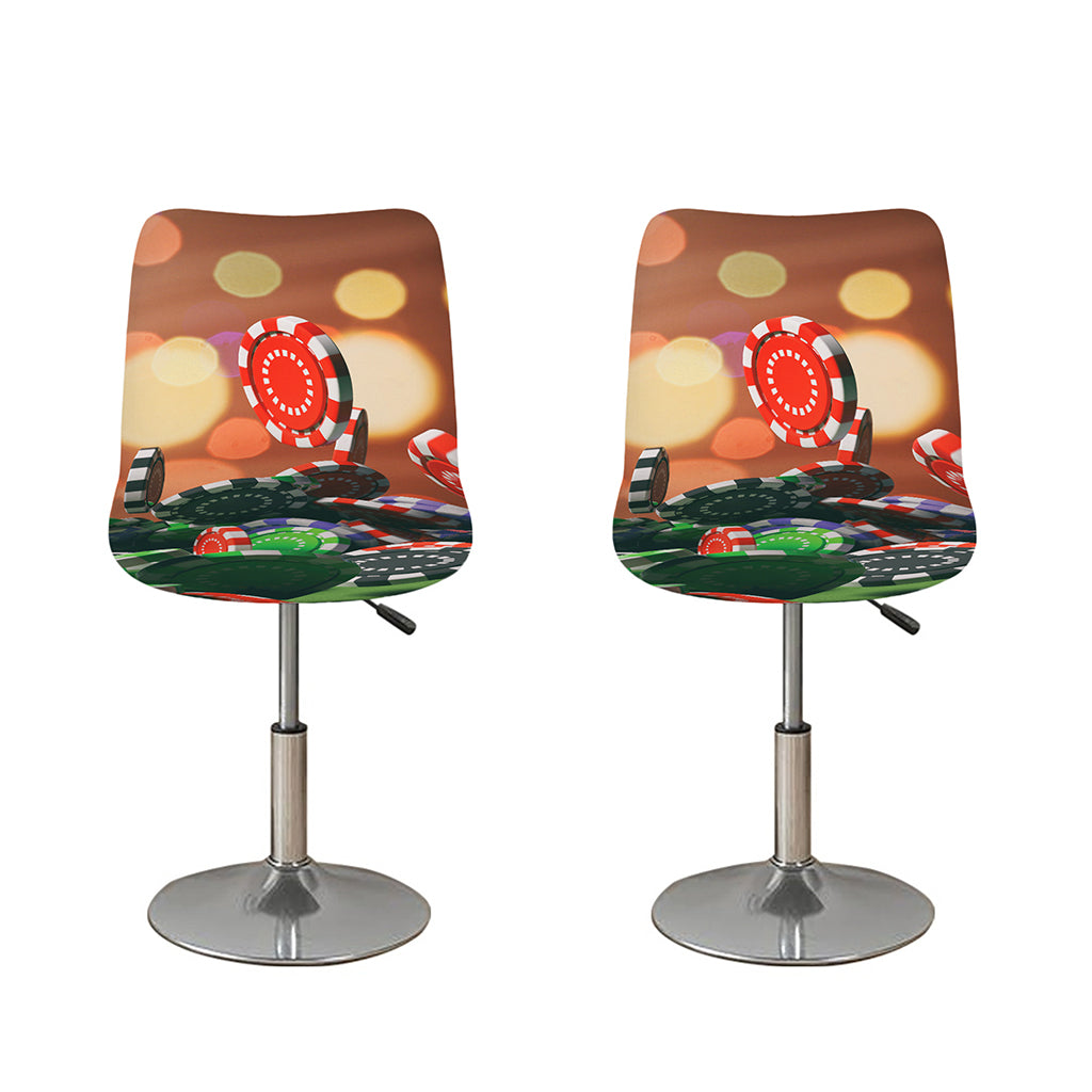 Falling Poker Chips Print Bar Stool Covers