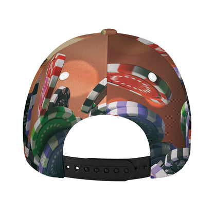 Falling Poker Chips Print Baseball Cap