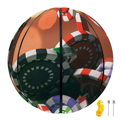 Falling Poker Chips Print Basketball