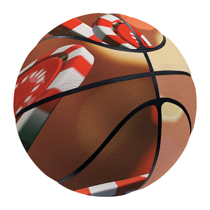 Falling Poker Chips Print Basketball