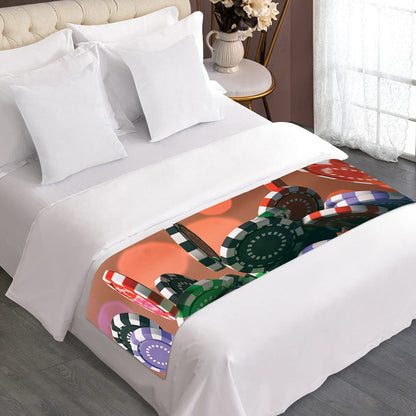 Falling Poker Chips Print Bed Runner