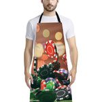 Falling Poker Chips Print Bib Apron With Pocket