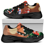 Falling Poker Chips Print Black Chunky Shoes