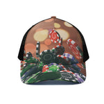 Falling Poker Chips Print Black Mesh Trucker Cap