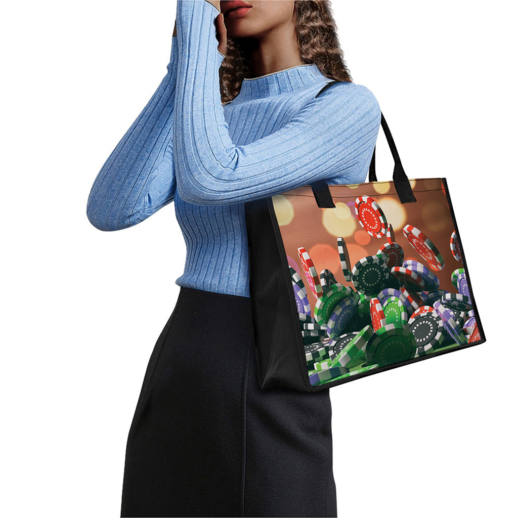 Falling Poker Chips Print Canvas Tote Bag