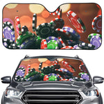 Falling Poker Chips Print Car Windshield Sun Shade