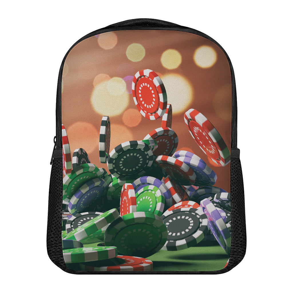 Falling Poker Chips Print Casual Backpack