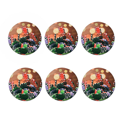 Falling Poker Chips Print Coaster Set