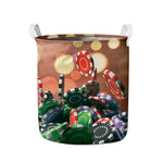 Falling Poker Chips Print Collapsible Laundry Basket