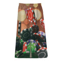 Falling Poker Chips Print Cotton Front Slit Maxi Skirt