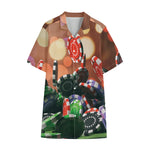 Falling Poker Chips Print Cotton Hawaiian Shirt