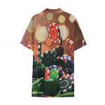 Falling Poker Chips Print Cotton Hawaiian Shirt