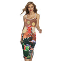 Falling Poker Chips Print Cross Back Cami Dress
