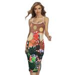 Falling Poker Chips Print Cross Back Cami Dress