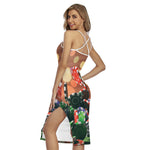 Falling Poker Chips Print Cross Back Cami Dress