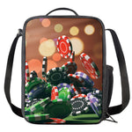 Falling Poker Chips Print Crossbody Lunch Bag