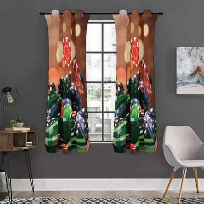 Falling Poker Chips Print Curtain