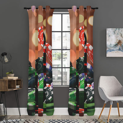 Falling Poker Chips Print Curtain