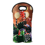 Falling Poker Chips Print Double Neoprene Wine Tote