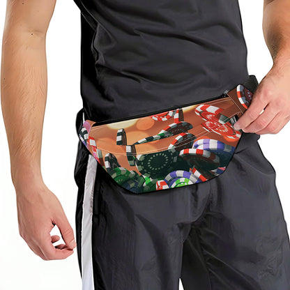 Falling Poker Chips Print Fanny Pack