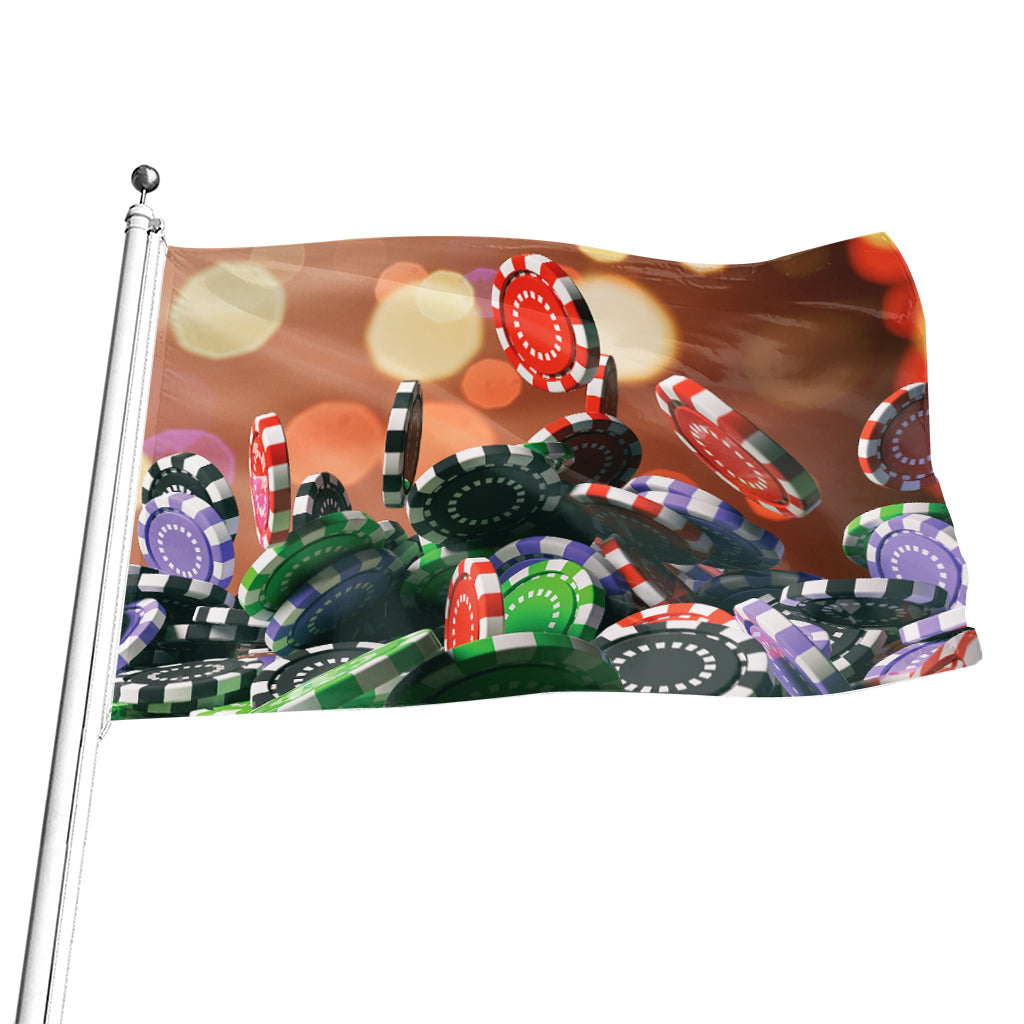 Falling Poker Chips Print Flag