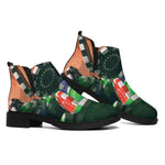 Falling Poker Chips Print Flat Ankle Boots