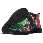Falling Poker Chips Print Flat Ankle Boots