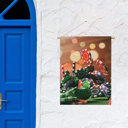 Falling Poker Chips Print Garden Flag