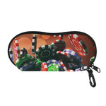 Falling Poker Chips Print Glasses Case