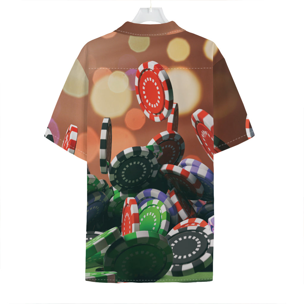 Falling Poker Chips Print Hawaiian Shirt
