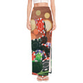 Falling Poker Chips Print High Slit Maxi Skirt