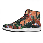 Falling Poker Chips Print High Top Leather Sneakers