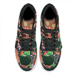 Falling Poker Chips Print High Top Leather Sneakers
