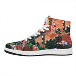 Falling Poker Chips Print High Top Leather Sneakers