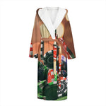 Falling Poker Chips Print Hooded Bathrobe