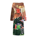 Falling Poker Chips Print Hooded Bathrobe