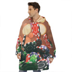 Falling Poker Chips Print Hoodie Blanket