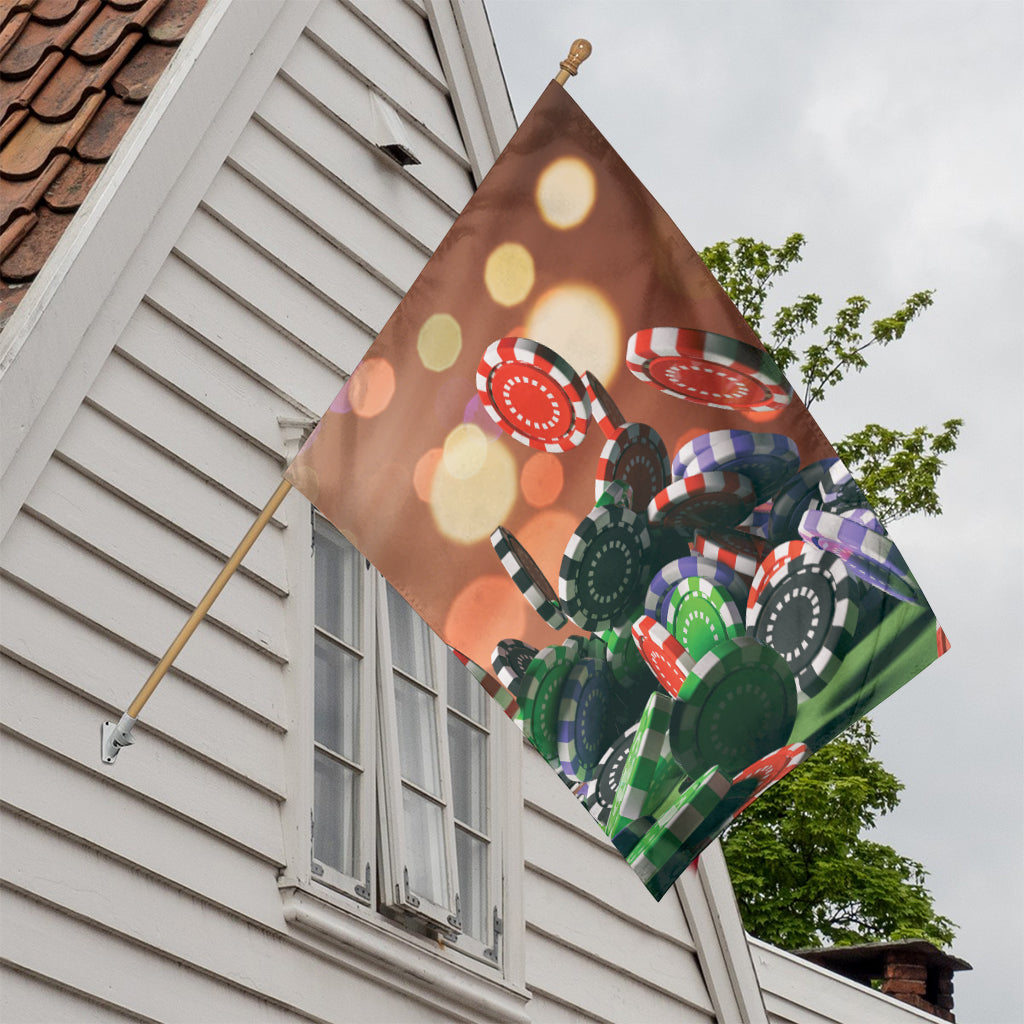 Falling Poker Chips Print House Flag