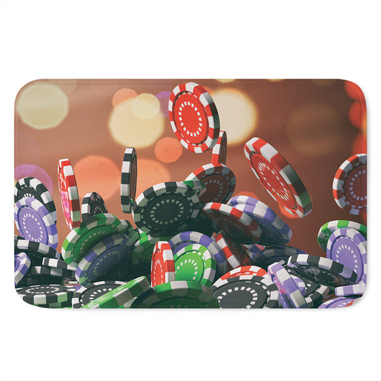 Falling Poker Chips Print Indoor Door Mat