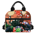 Falling Poker Chips Print Insulated Lunch Bag
