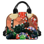 Falling Poker Chips Print Insulated Lunch Bag