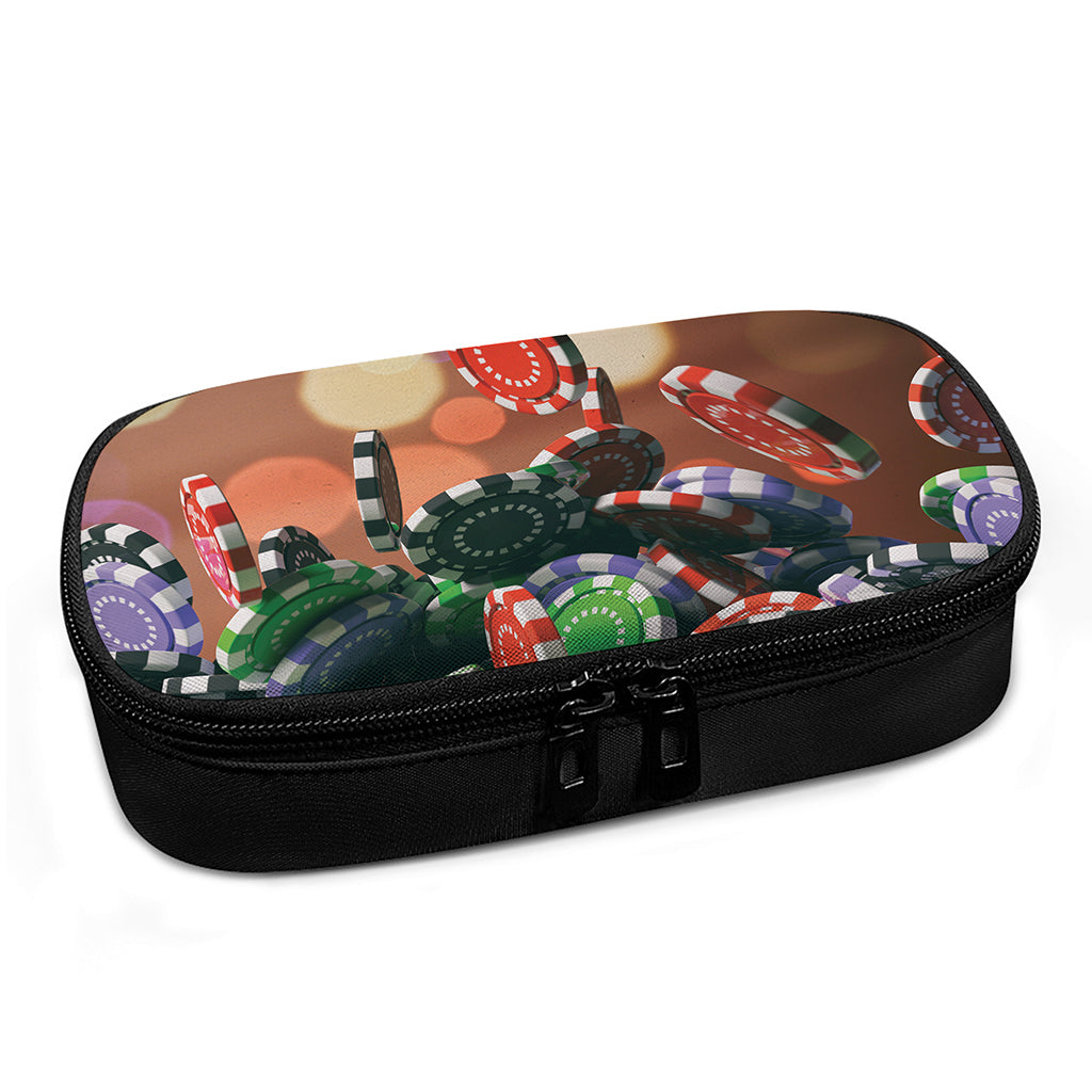 Falling Poker Chips Print Insulin Cooler Travel Case