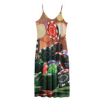 Falling Poker Chips Print Jersey Midi Cami Dress