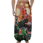Falling Poker Chips Print Lantern Pants